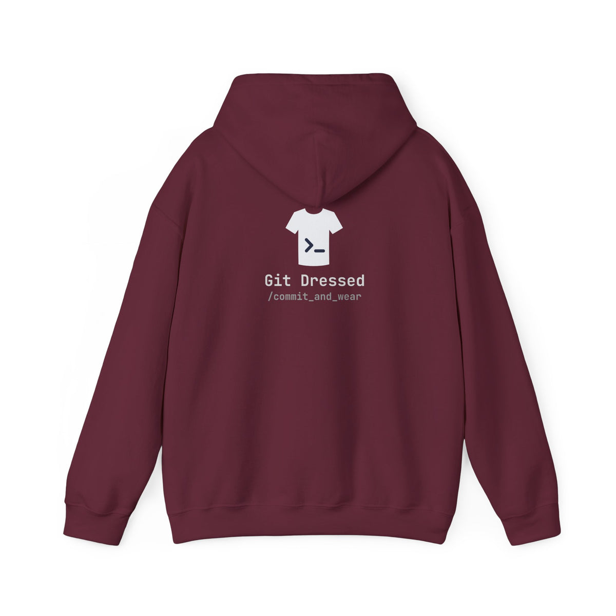 Git Dressed Hoodie — Programming Sweatshirt with 'git' Commit Code Design