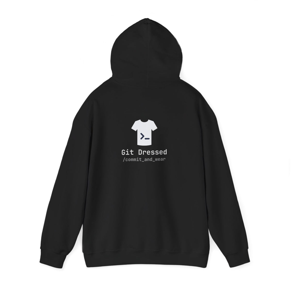 Git Dressed Hoodie — Programming Sweatshirt with 'git' Commit Code Design
