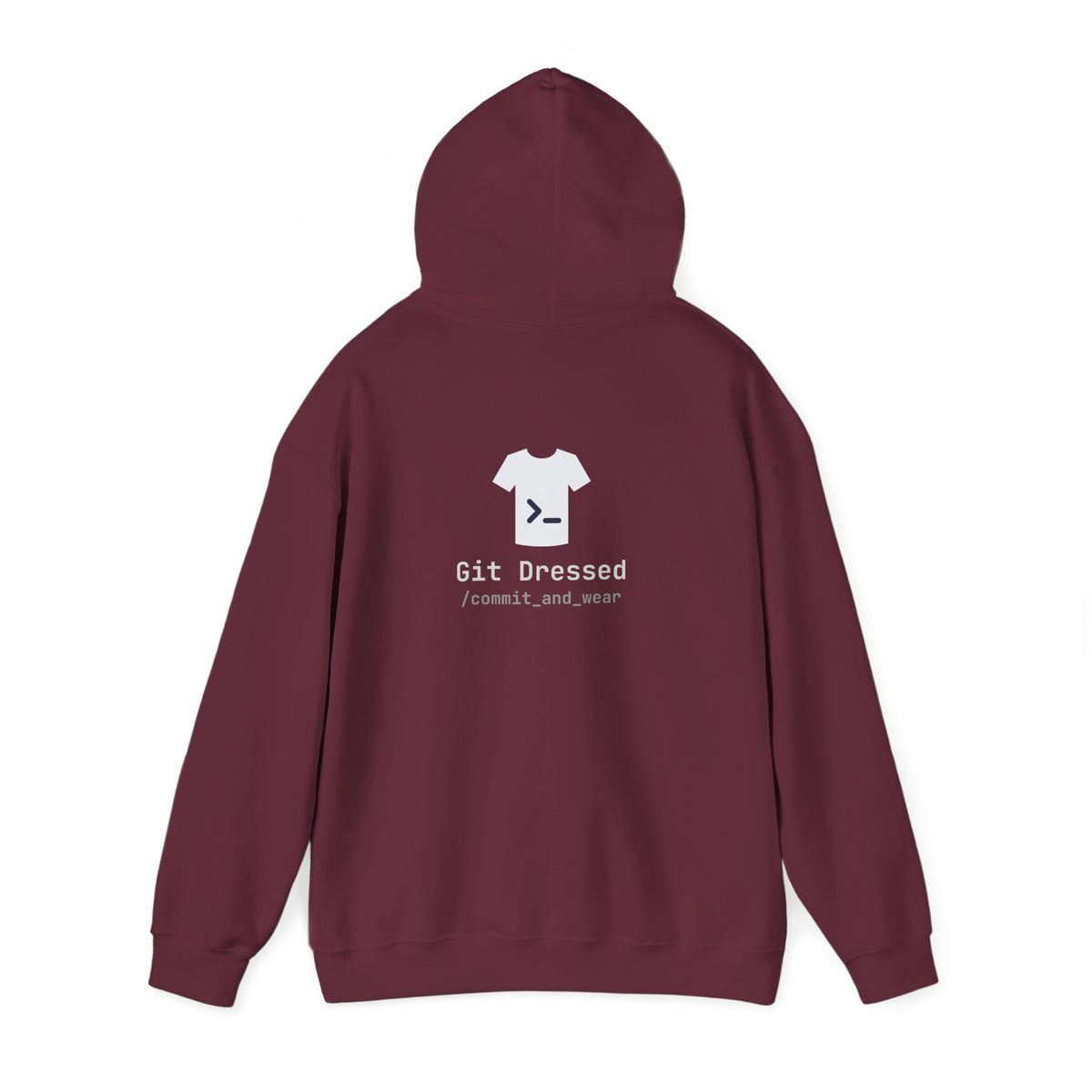 Git Dressed Hoodie — Programming Sweatshirt with 'git' Commit Code Design