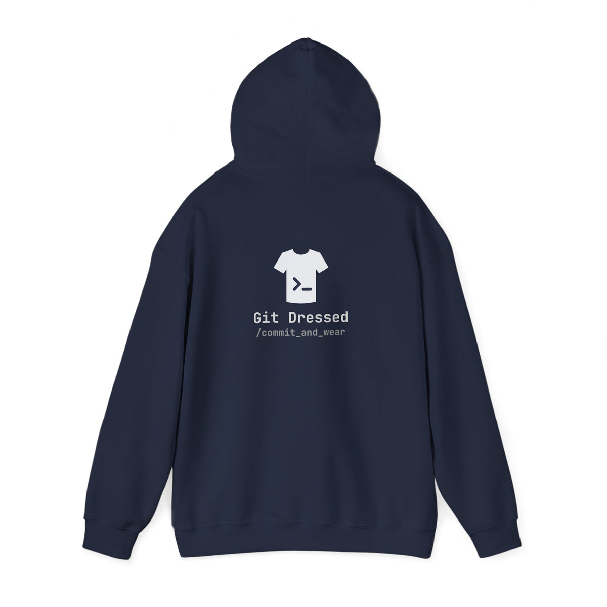 Git Dressed Hoodie — Programming Sweatshirt with 'git' Commit Code Design