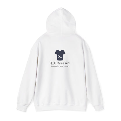 Git Dressed Hoodie — Programming Sweatshirt with 'git' Commit Code Design