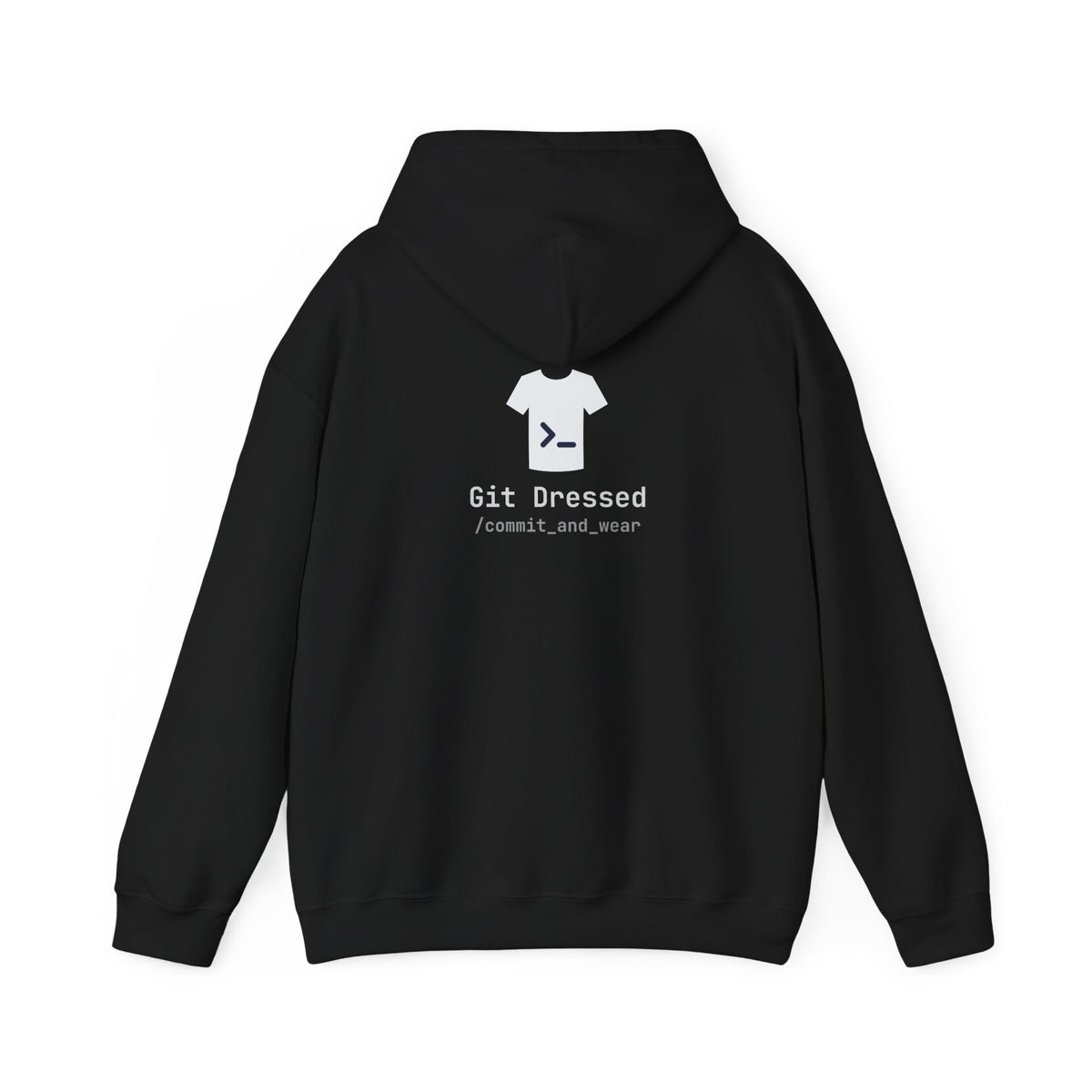 Git Dressed Hoodie — Programming Sweatshirt with 'git' Commit Code Design