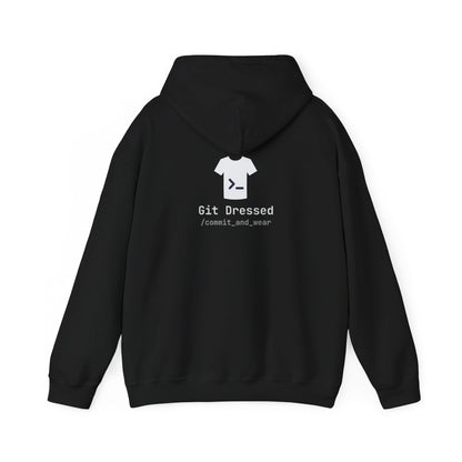 Git Dressed Hoodie — Programming Sweatshirt with 'git' Commit Code Design